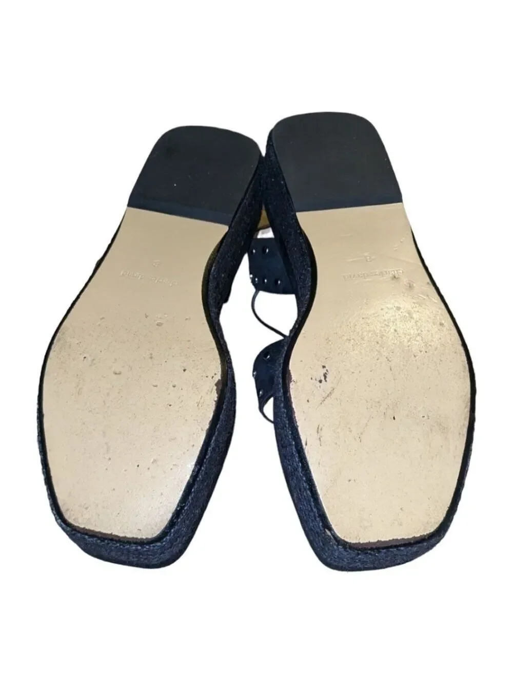 Charles David Black Suede Studded Madeira platform sandals, size 8,EUC,2
